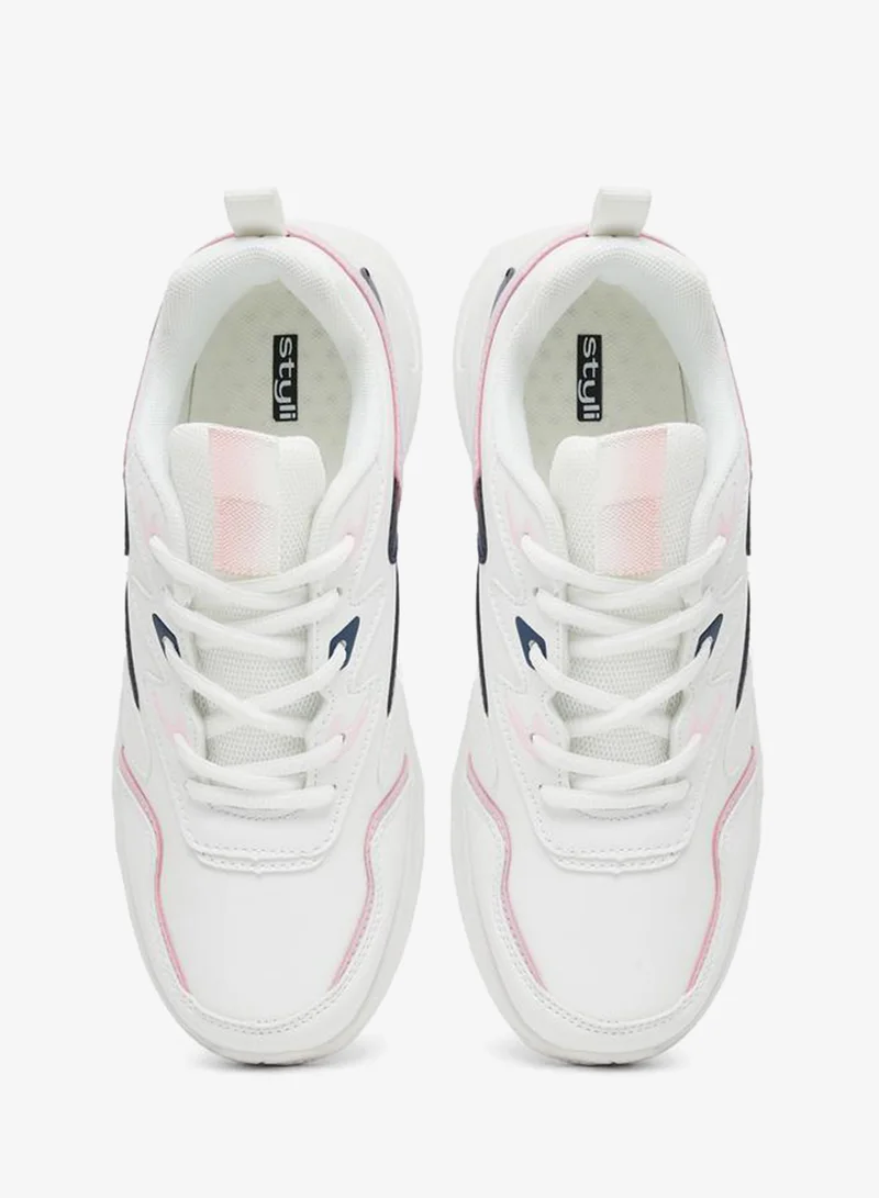 Styli Active Chunky Sole Lace Up Sneakers
