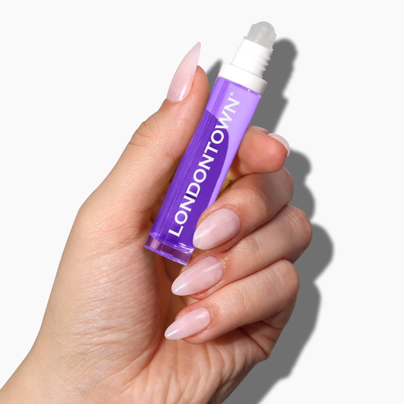 LONDONTOWN Roll and Glow Cuticle Oil - Nail Care Strengthener and Moisturizer for Dry Cracked Cuticles, Travel-Friendly Overnight Treatment - Lavender 0.2 Fl oz - Image 2