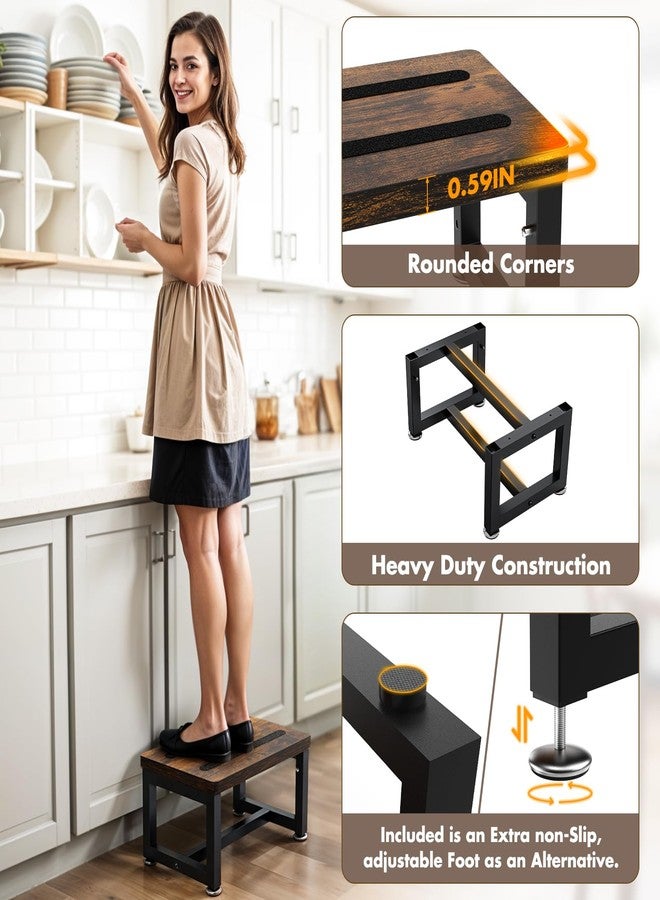 NomNest Step Stool, NomNest Height-Adjustable Wooden Step Ladder Metal Foot Stool Small Kitchen Stool Helper for Toddler Adults, Ladder Chair for Home Bedside Bathroom Sink Potty - Image 3