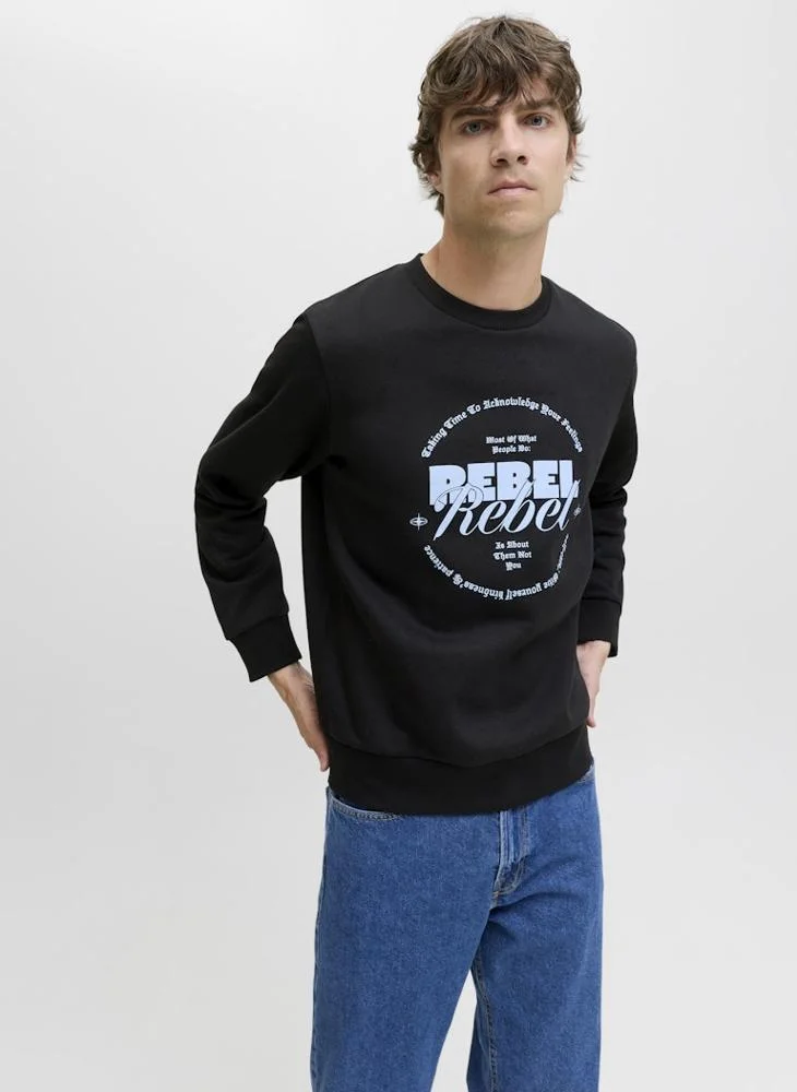 Graphic Regular Fit Crew Neck Sweatshirt