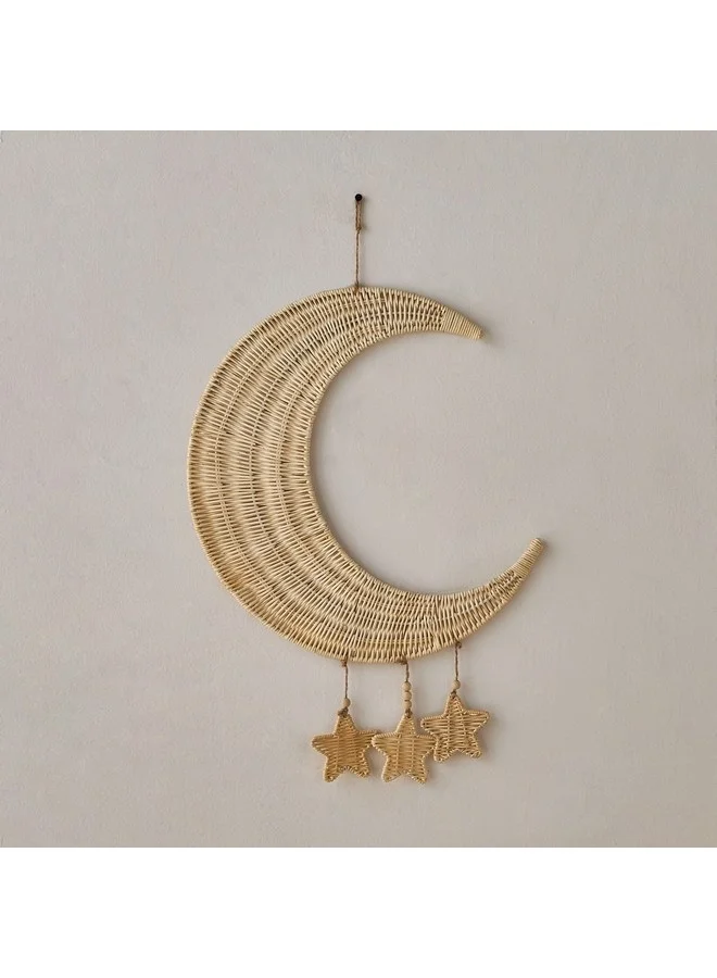 Belmonte Moon Star Rattan Wall Decor 40 x 44 cm