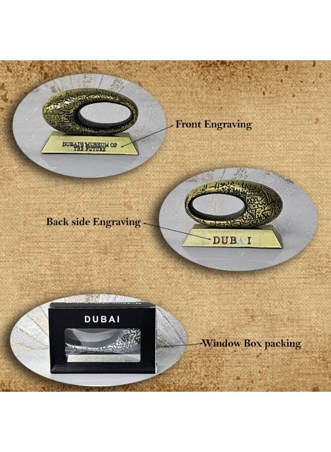 سوق الهدايا التذكارية سوق التذكارات – ديكور متحف دبي معدني، قطعة واحدة مقاس 12×8×4.5 سم بلون عتيق - Image 4