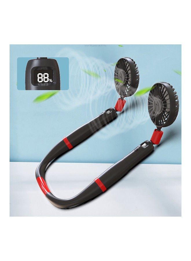 إسكدنيا مروحة رياضية محمولة تعلق على الرقبة V9226B_P أسود/أحمر - Image 3