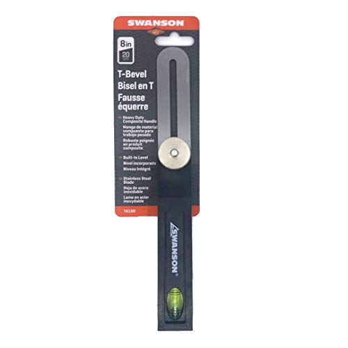 Swanson Tool Co. , Inc Swanson Tool Co TS150 8 inch Sliding T-Bevel with Stainless Steel Rule, Bubble Vial, Composite Handle and Brass Fittings - Image 3
