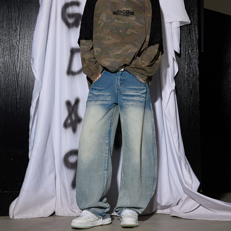 Unisex Classic Denim Jeans Loose Fit Daily Outdoor Wear - Image 1