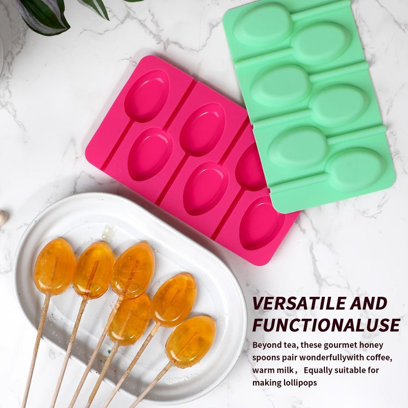 Silicone Mold For Making Bear Honey Spoon Lollipops 2pcs Dishwasher Safe - Image 4