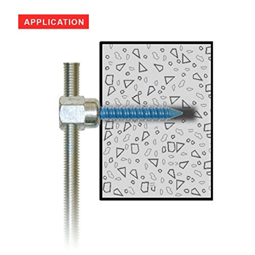 Everflow 8061957-25 3/8" Screw Horizontally Threaded Rod Anchor Designed for Concrete Structure, Steel with Zinc Finish, Blue Delta Seal (25 Pack) - Image 4