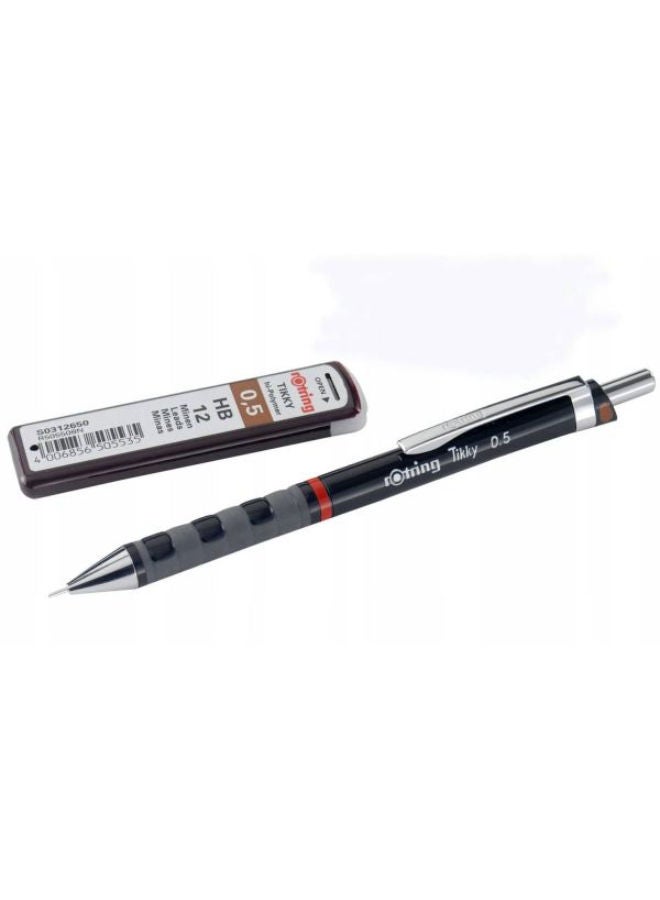 Rotring Tikky 0.5 Mm Mechanical Pencil Set 12 Hb Hi-Polymer Leads, And An Eraser - Image 2