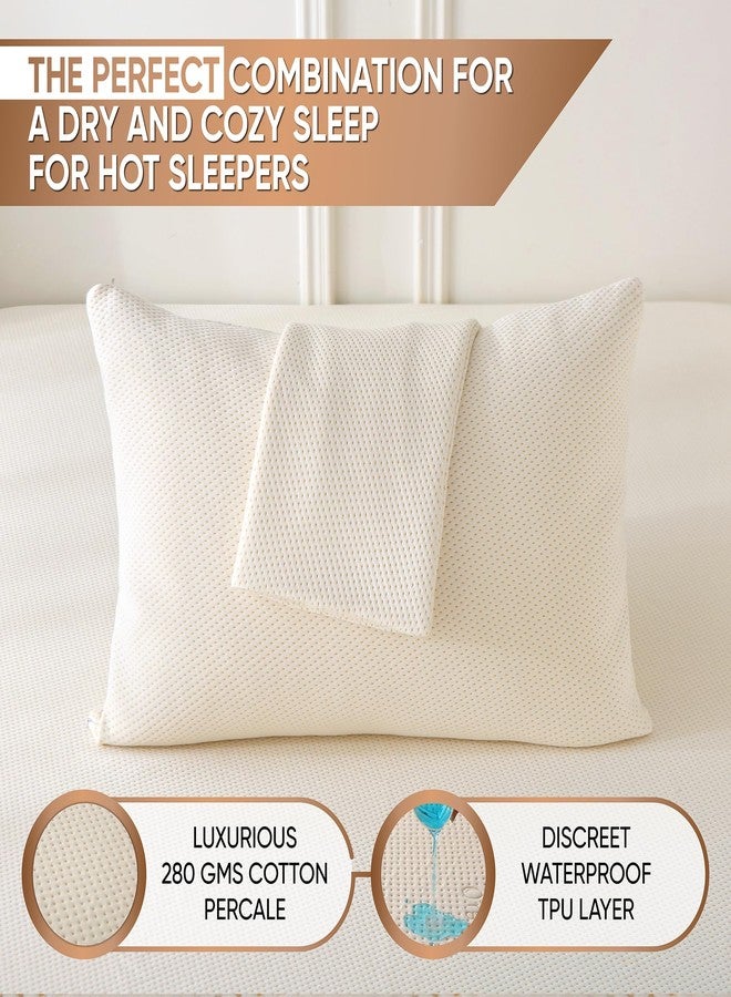 MATTSHIELD ORIGINAL 2-Pack Deluxe Cooling Organic Pillow Protectors King - Organic Cotton Percale, Waterproof & Breathable Zippered Encasements for Hot Sleepers - OCS Blended & Oeko-TEX Certified - Image 3