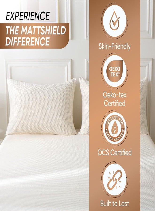 MATTSHIELD ORIGINAL 2-Pack Deluxe Cooling Organic Pillow Protectors King - Organic Cotton Percale, Waterproof & Breathable Zippered Encasements for Hot Sleepers - OCS Blended & Oeko-TEX Certified - Image 2