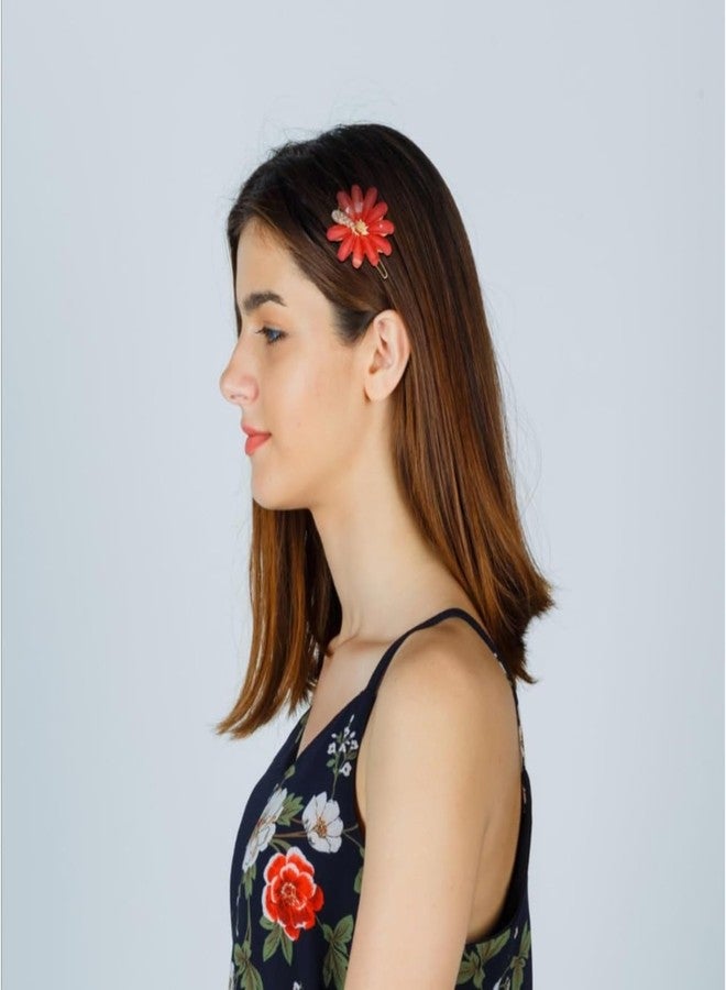 VORSET 6 Pcs Crystal Flowers/Floral Hair Clips Elegant Long hair | Claw clip | Crow Clip Duckbill | Alligator Hair Accessories For Girls And Women - Image 2