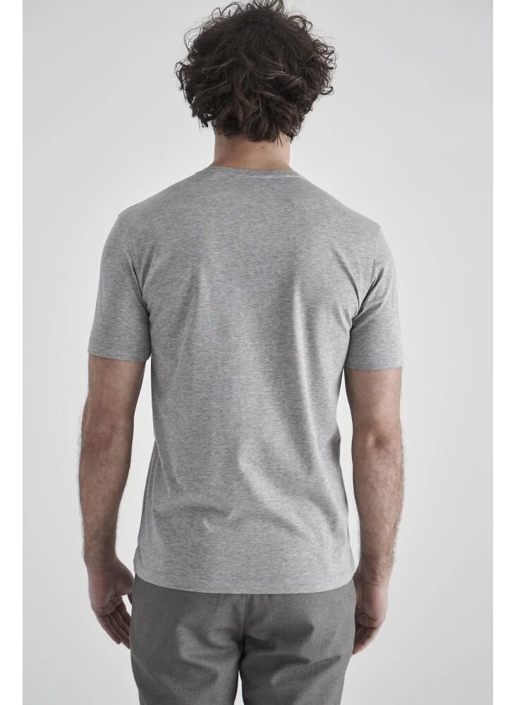 Bisse Men's V-Neck T-Shirt GRAY TS22YNOS002_D55
