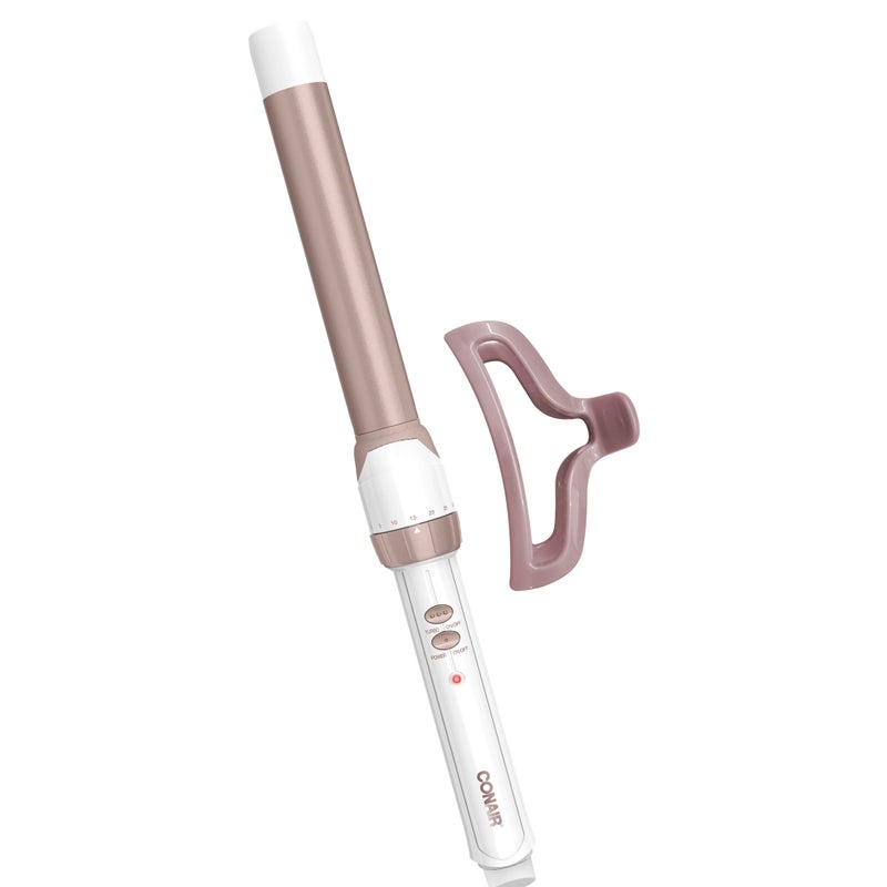 Conair Double Ceramic 1-inch Curling Wand with Bonus Claw Clip  Straight Wand Produces Flawless Waves - Image 1