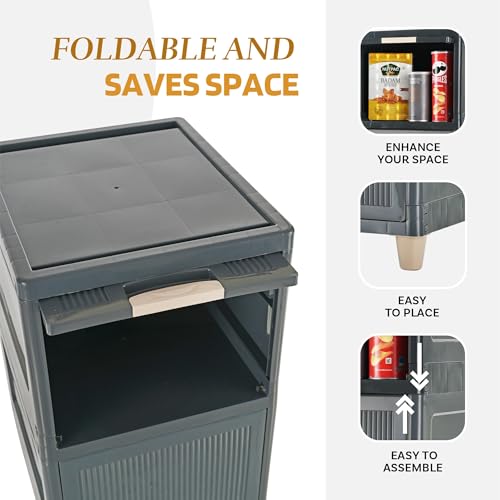 Kuber Industries 9 Units Storage Cabinet Organizer (4 + 3 + 2) | Multipurpose Folding Storage Racks | Drawer/Wardrobe Clothes Organizer | Grey - Image 4