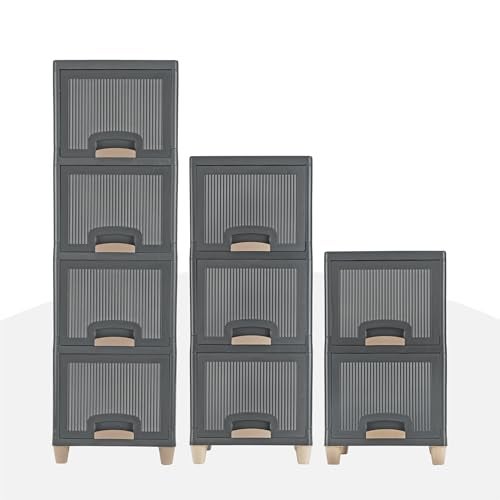 Kuber Industries 9 Units Storage Cabinet Organizer (4 + 3 + 2) | Multipurpose Folding Storage Racks | Drawer/Wardrobe Clothes Organizer | Grey - Image 2