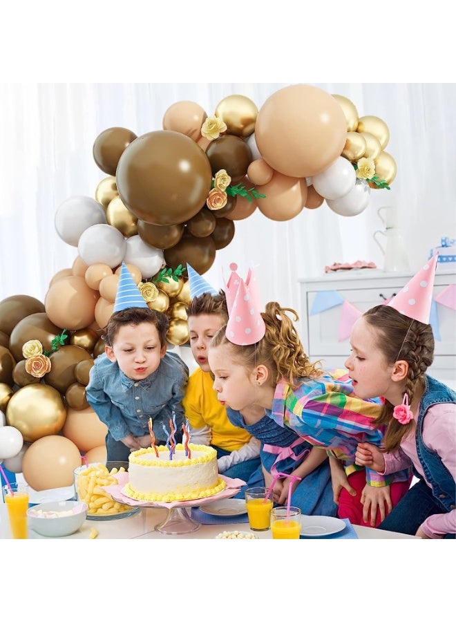 Souvenir Souq 126Pcs Premium White, Gold & Brown Balloon Garland Arch Kit with 18-inch Large Balloons | Latex Party Balloons Set with Accessories for Birthday, Baby Shower, Wedding & Anniversary Decoration - Image 2