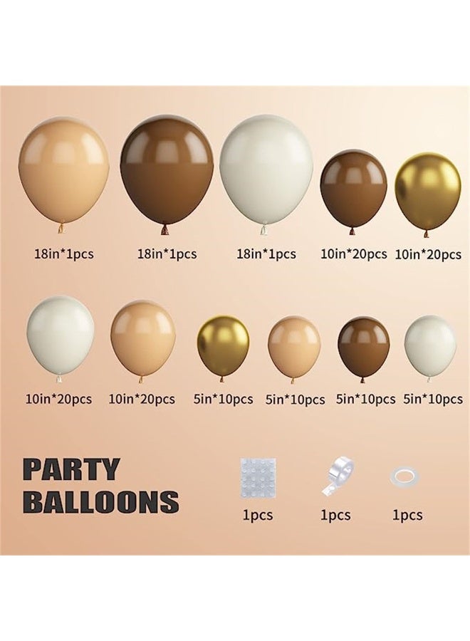 Souvenir Souq 126Pcs Premium White, Gold & Brown Balloon Garland Arch Kit with 18-inch Large Balloons | Latex Party Balloons Set with Accessories for Birthday, Baby Shower, Wedding & Anniversary Decoration - Image 5