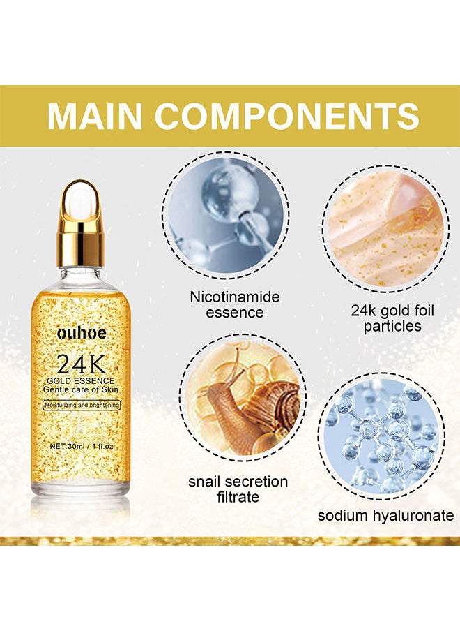 OUHOE - 24K Gold Serum for Face, Skin Brightening Anti Aging Face Serum Moisturizer - Image 1