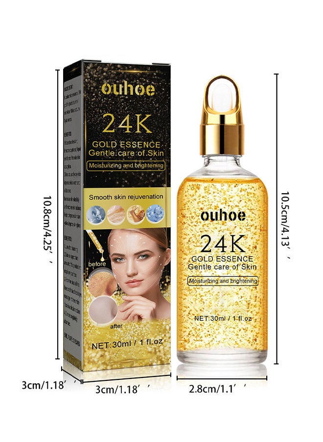 OUHOE - 24K Gold Serum for Face, Skin Brightening Anti Aging Face Serum Moisturizer - Image 1