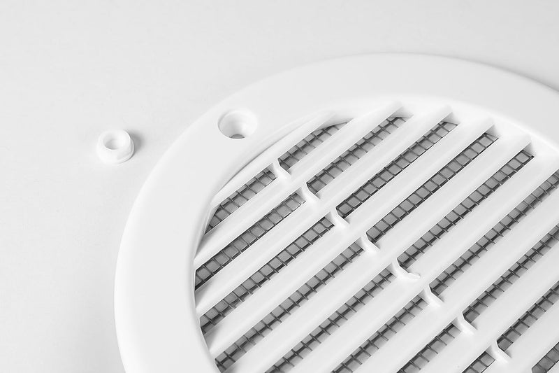 Awenta غطاء تهوية - فتحة تهوية سفلية مستديرة - شبكة تهوية - غطاء شبكي - شبكة حشرات مدمجة - تهوية HVAC (4 بوصة، أبيض) - Image 4