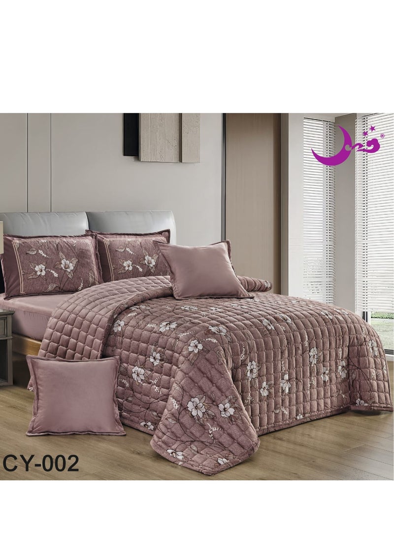 مون مفرش مشجر مخملي 6 قطع مقاس 250*230 نفرين - Image 1