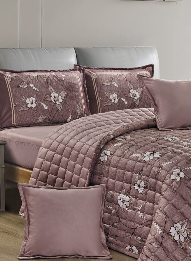 مون مفرش مشجر مخملي 6 قطع مقاس 250*230 نفرين - Image 2