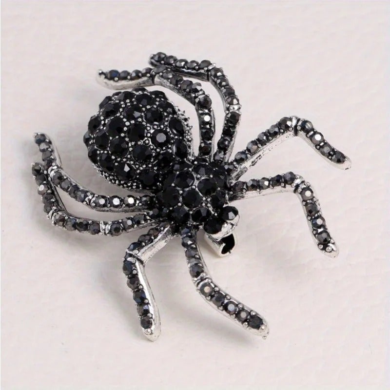 The Black Pearl Accessories Black Zirconic Spider Brooch - Image 5