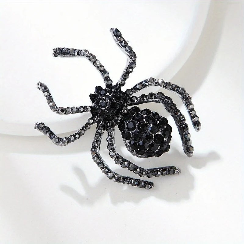 The Black Pearl Accessories Black Zirconic Spider Brooch - Image 3