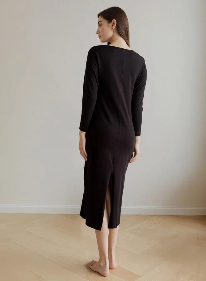 Splash FAV Long Sleeves Night Dress with Back Slit