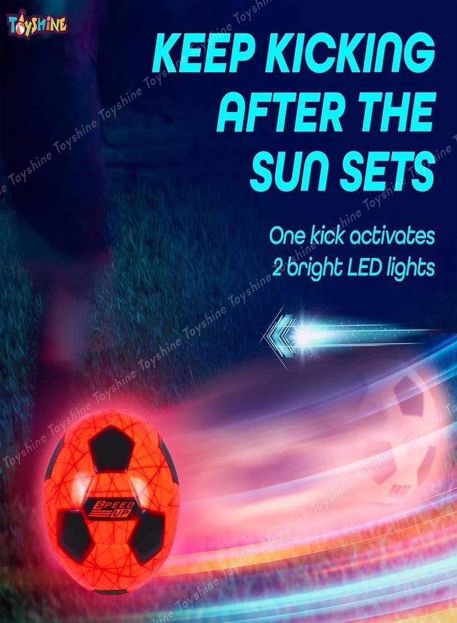 Toyshine PVC Speed Up LED Light Up Glow Football Night Sport Game Training Indoor/Outdoor Soccer Ball Educational Toy Ball Size 5, for Adult Kids Teenagers Boys Girls Age 3,, Multicolor - Image 3