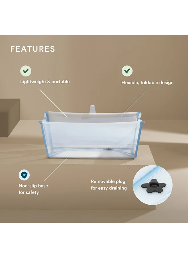 ستوك Flexi Bath Bundle Foldable Baby Bath With Stand In Ocean Blue