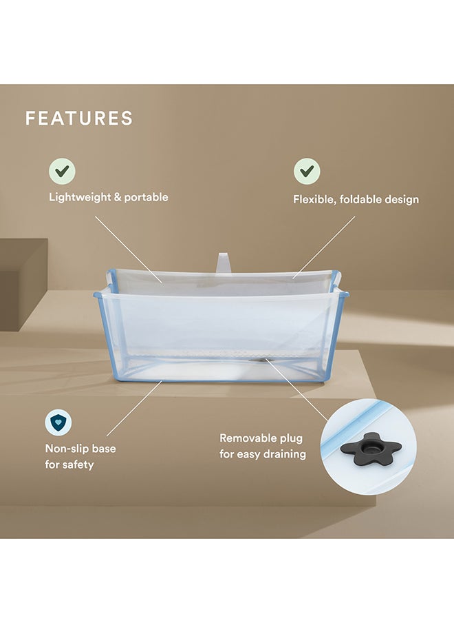 STOKKE Flexi Bath Bundle Foldable Baby Bath With Stand In Ocean Blue  - Image 2