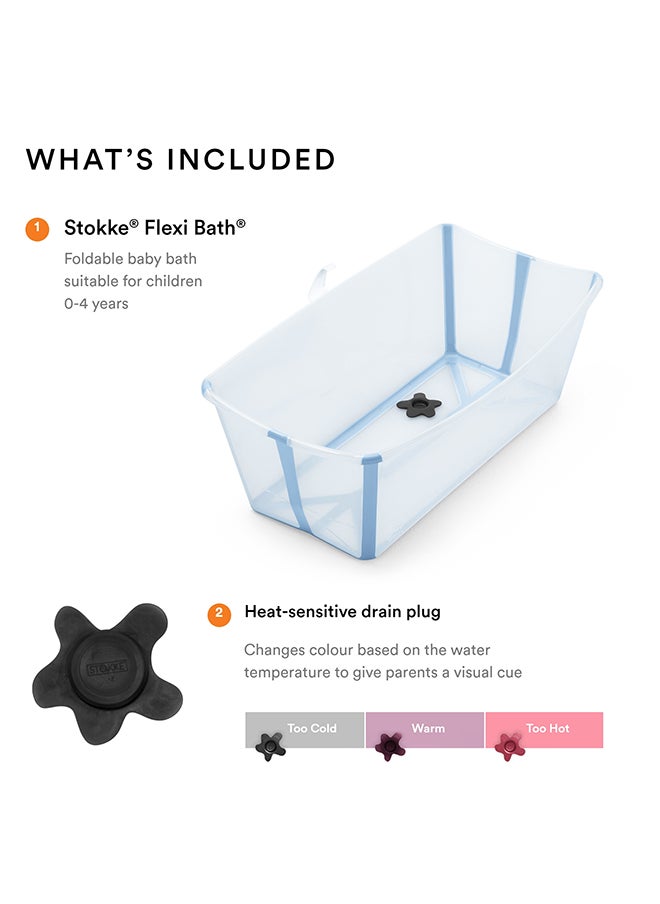 STOKKE Flexi Bath Bundle Foldable Baby Bath With Stand In Ocean Blue  - Image 3