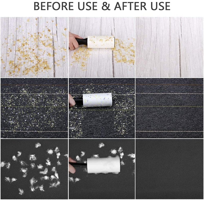 AIMERS Lint Roller for Clothes AIMERS Portable Lint Roller for Pet Hair Sofa Bed Sheet Fur and Woolen Fabric with 1 Handles and 3 Refills 60 Sheets Each 180 Sheets Total Flower - Image 4