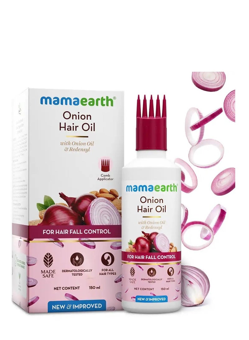 Mamaearth Onion Hair Oil for Hair Growth and Hair Fall Control with Redensyl 150ml