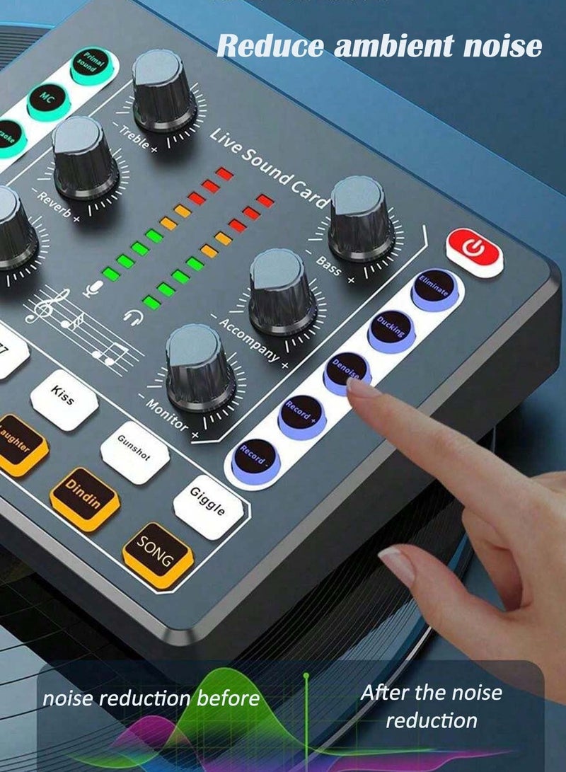 باور_لايف M8 بطاقة الصوت المباشرة رقاقة DSP اثني عشر الأصوات المحيطة أربعة أنواع من التغييرات الصوتية البث المباشر ل DJ خلاط تسجيل الموسيقى الغيتار TikTok Facebook YouTube USB Bluetooth - Image 3