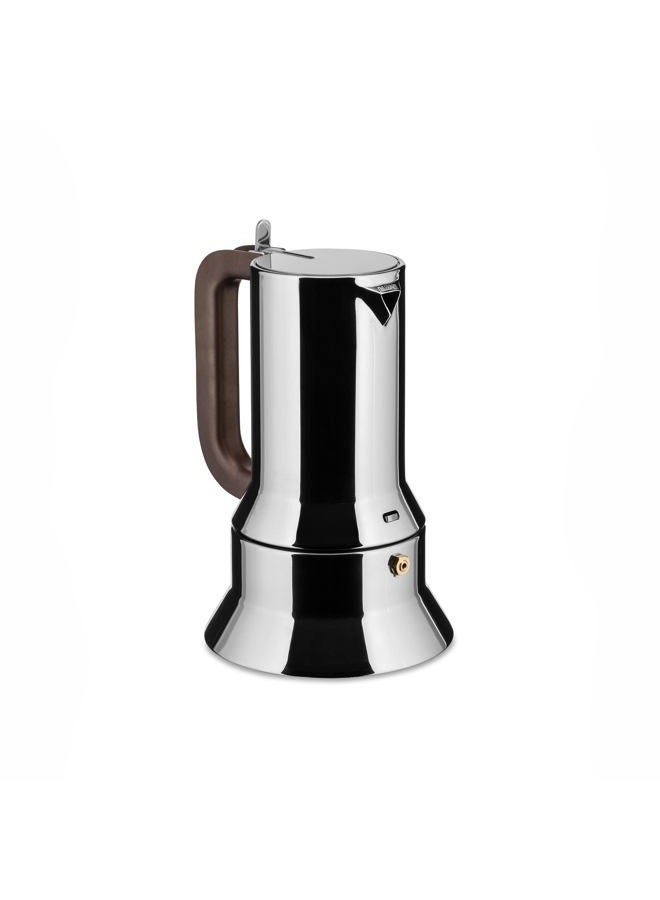 ALESSI 6-Cup Espresso Coffee Maker in 18/10 Stainless Steel Mirror Polished with Magnetic Heat Diffusing Bottom, Silver - Image 2