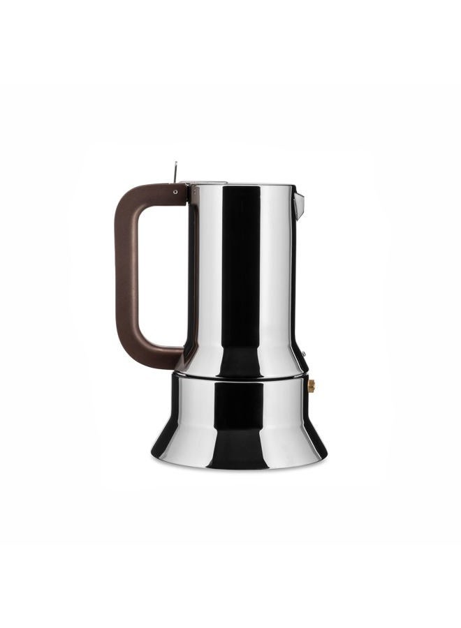 ALESSI 6-Cup Espresso Coffee Maker in 18/10 Stainless Steel Mirror Polished with Magnetic Heat Diffusing Bottom, Silver - Image 1