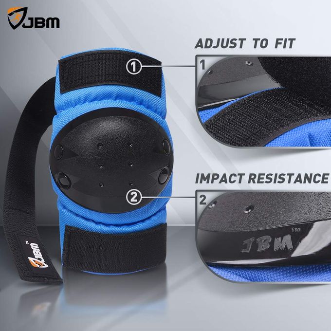 JBM international Adult / Child Knee Pads Elbow Pads Wrist Guards 3 In 1 Protective Gear Set, Blue, Youth / Child - Image 3