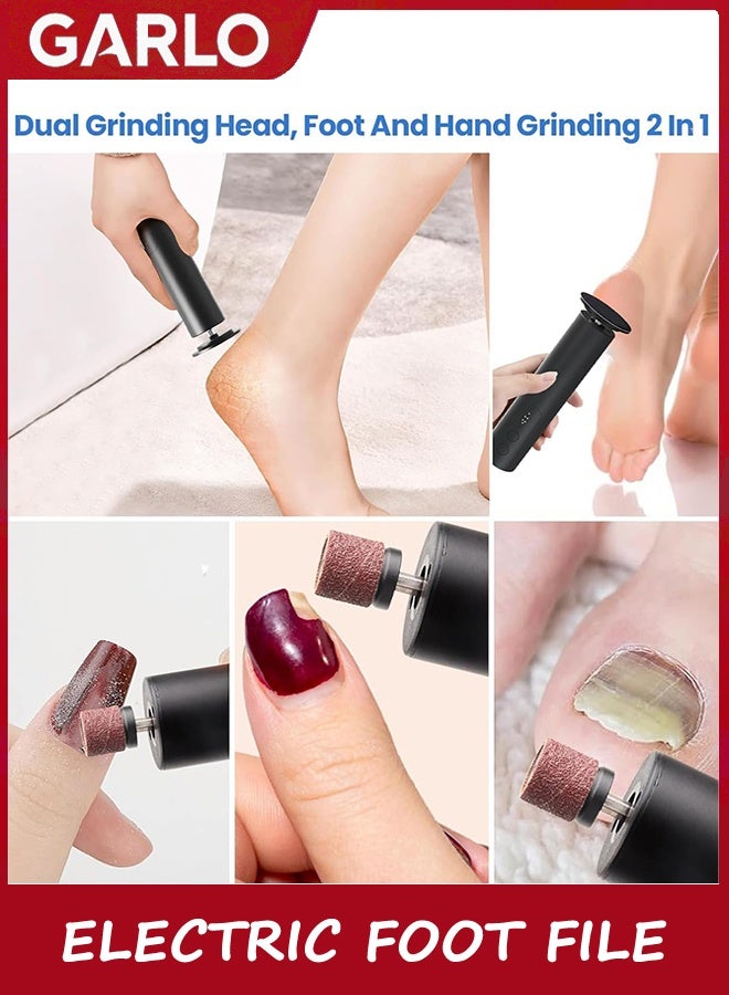 جارلو الكهربائية الكالوس إزالة للقدمين، كهربائية القدم ملف الأظافر طاحونة 2 في 1، القابلة لإعادة الشحن المهنية القدم Sander أداة Pedicure للقدمين الجلد الميت الجاف مع ورق الرمال القرص، 6 سرعة قابلة للتعديل - Image 4