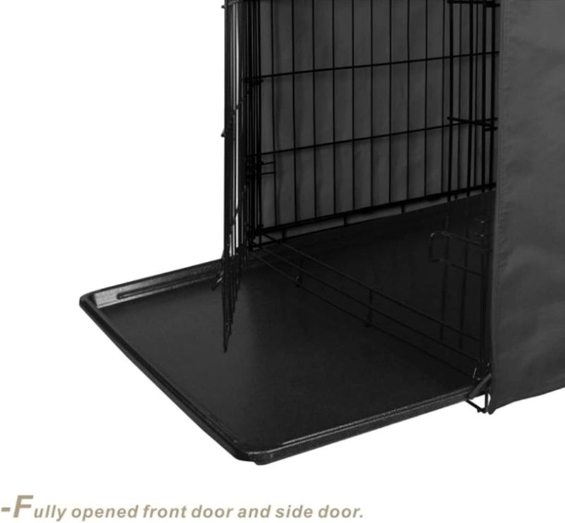 Foldable Dog Crate Cover for 109x76x74cm Wire Kennel, Pet Cage Cover with Dual Zippered Roll - Up Doors, Sunscreen Oxford Cloth Outdoor Indoor Protection (Black) Extra part combo compatible Multi-use well-engineered build Nationwide courier network Storage & transit friendly Moisture proof Scheduled warehouse deliver Repeated assemble detach compatible Neat shape Integrated local logistics Occasional & permanent usable Diverse operating method fit Gulf climate tested upgraded quality Heat insulation layer Multi-source stock guarantee All preference matching build Simple multifunctional build Various fittings Global upgraded practical design Minimal design Long term use design Regional distribution available Market need oriented construction Public demand affordable quality Local available supply - Image 5