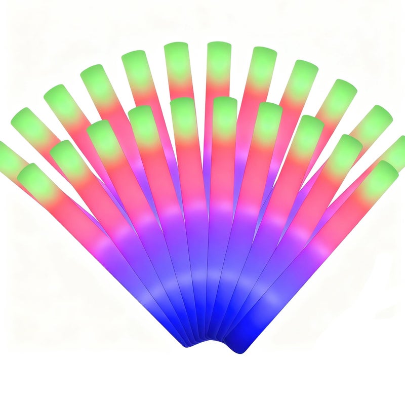 LifBetter 45 Pcs Glow Sticks Bulk LED Foam Sticks in The Dark with 3 Modes Flashing Led Foam Multicolor Batons Light up Party Favors for Birthdays Weddings Concerts Festivals - Image 4