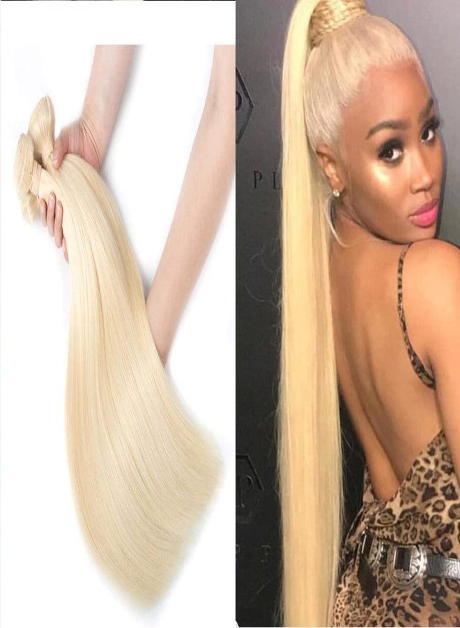 Choshim Hair 34-36Inch Long Silky 613 Straight Hair Bundles 10A Grade 100% Unprocessed Virgin Human Hair Very Long and Soft Blonde Hair Wefts(34inches, 100grams) - Image 1