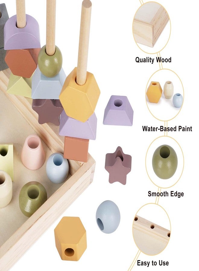 Vanplay Montessori Toys for 3 Year Old - Wooden Lacing Beads & Stacking Blocks Toys for 3 4 5 Year Old Girl Boy Easter Birthday Gifts, Preschool Learning Activities With Beads Sequencing Set for Kids Age 3+ - Image 4