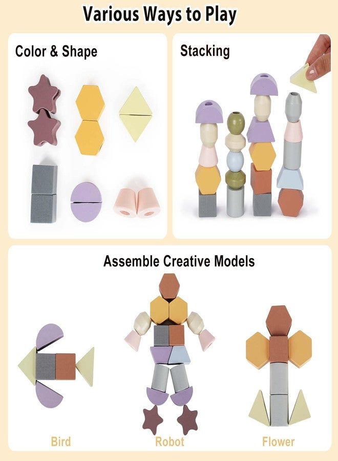 Vanplay Montessori Toys for 3 Year Old - Wooden Lacing Beads & Stacking Blocks Toys for 3 4 5 Year Old Girl Boy Easter Birthday Gifts, Preschool Learning Activities With Beads Sequencing Set for Kids Age 3+ - Image 5