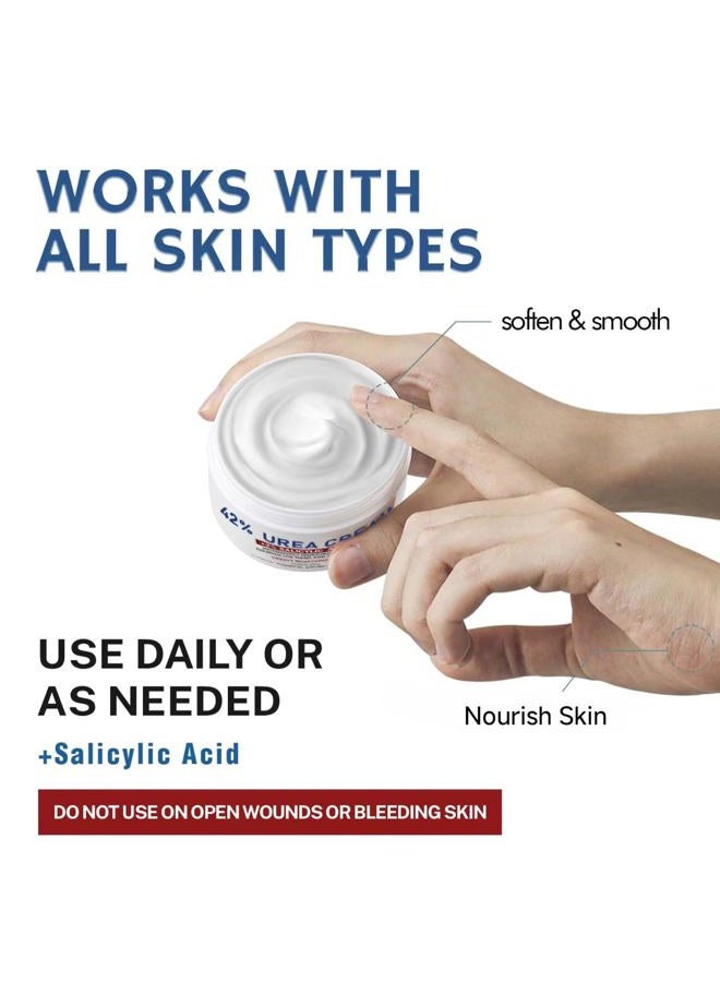 OUKEYA Urea Cream 42% plus Salicylic Acid 2%, Urea Foot Hand Cream for Dry Cracked Feet, Heels, Elbows, Salicylic Acid Cream for Deep Moisturizing,Removes Corns Calluses Dead Skin and Softens Toenails - Image 5