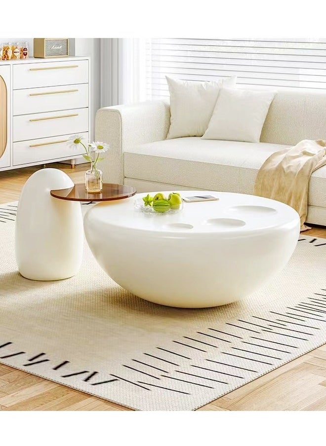 fashionhome - Set of 2 Multifunction Modern Luxury Design Coffee Table Set Creative Claw Shape Side Table Glass Round End Table Center Table for Living Room Home Office Furniture 82 x 39 and 55 x 50 cm (Fully Assembled) - Image 1