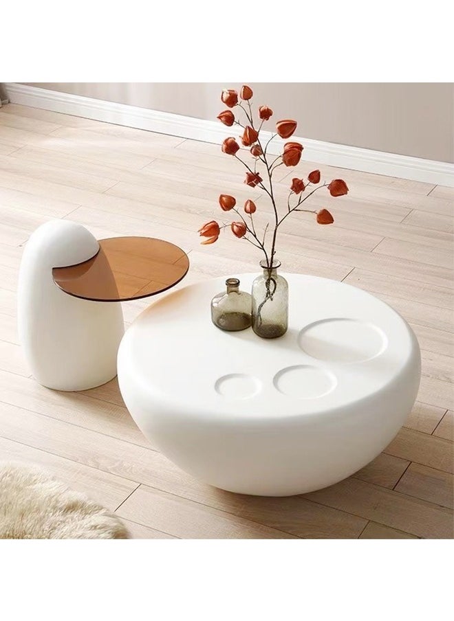 fashionhome - Set of 2 Multifunction Modern Luxury Design Coffee Table Set Creative Claw Shape Side Table Glass Round End Table Center Table for Living Room Home Office Furniture 82 x 39 and 55 x 50 cm (Fully Assembled) - Image 1