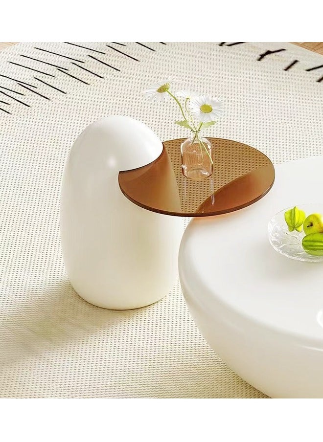 fashionhome - Set of 2 Multifunction Modern Luxury Design Coffee Table Set Creative Claw Shape Side Table Glass Round End Table Center Table for Living Room Home Office Furniture 82 x 39 and 55 x 50 cm (Fully Assembled) - Image 1