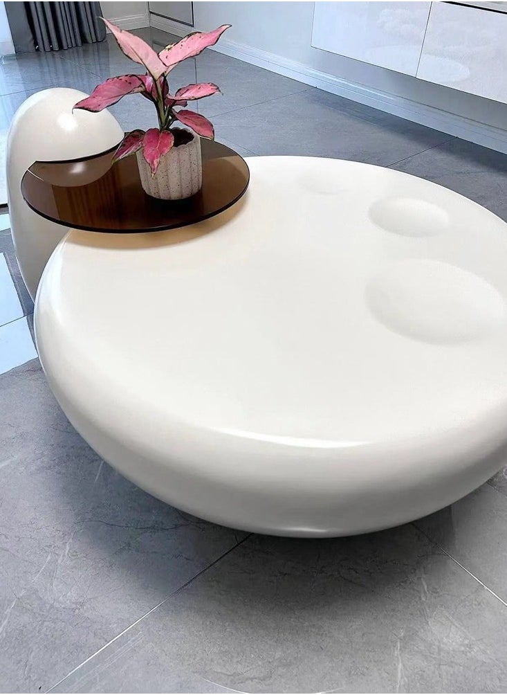 fashionhome - Set of 2 Multifunction Modern Luxury Design Coffee Table Set Creative Claw Shape Side Table Glass Round End Table Center Table for Living Room Home Office Furniture 82 x 39 and 55 x 50 cm (Fully Assembled) - Image 1